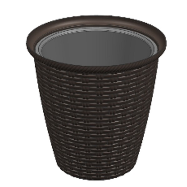Фото Кашпо rattan d 185мм/3 л с внутренним горшком 1,5 л горький шоколад
