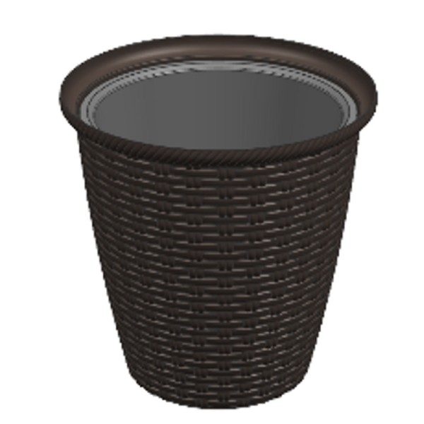 Фото Кашпо rattan d 210мм/4,5 л с внутренним горшком 2,25 л горький шоколад