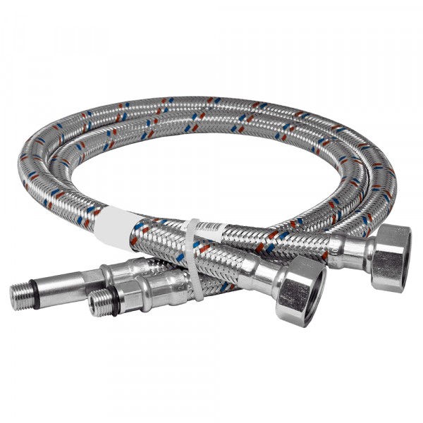

гибкая подводка для смесителей 1/2"хм10х80 см (пара - дл. и кор. хв.), mp-у