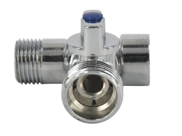 Кран шаровый трёхпроходной для подкл. стац. приб. 1/2