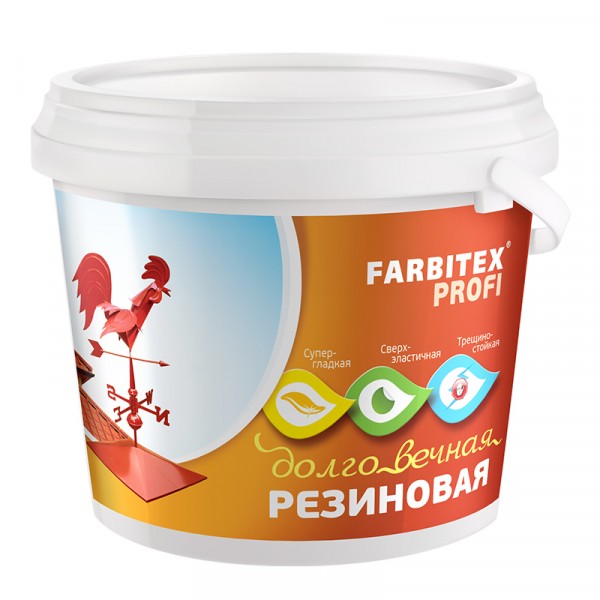 

краска акриловая резиновая farbitex profi черный 3 кг