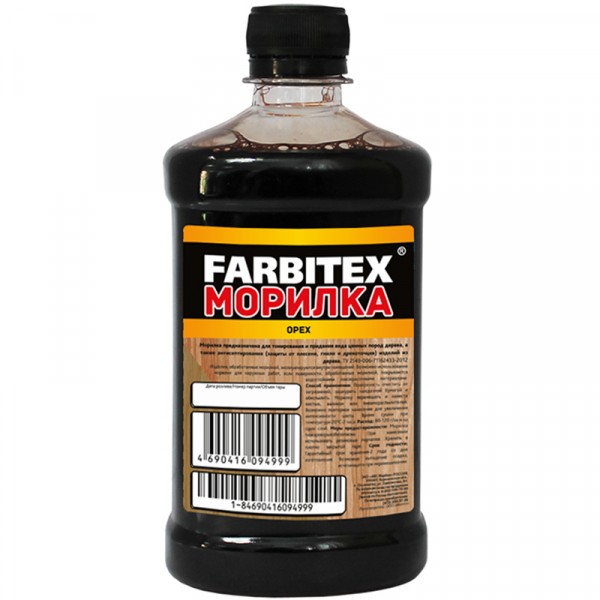 Фото Морилка деревозащитная farbitex водная орех 0,5 л