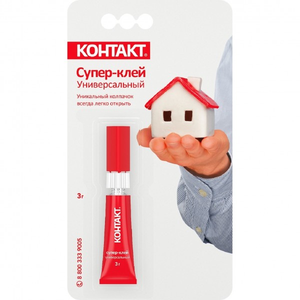 

супер-клей контакт универсальный тюбик 3 г,