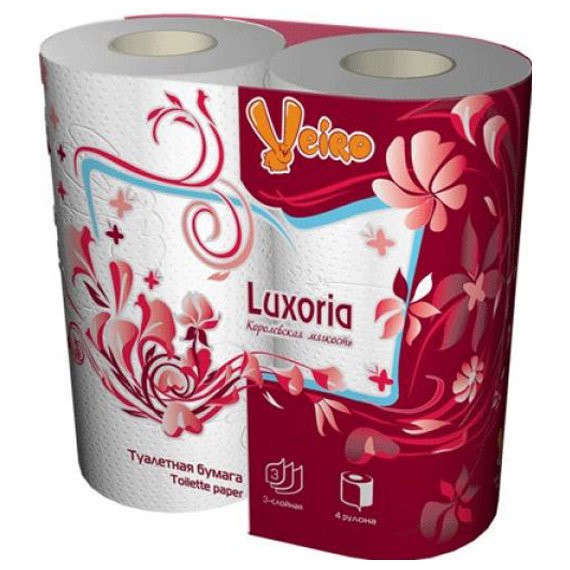 Фото Бумага туалетная linia veiro 4шт 3сл luxoria 5с34