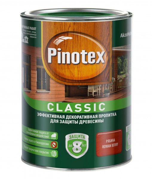 

деревозащитная пропитка pinotex classic рябина 1л