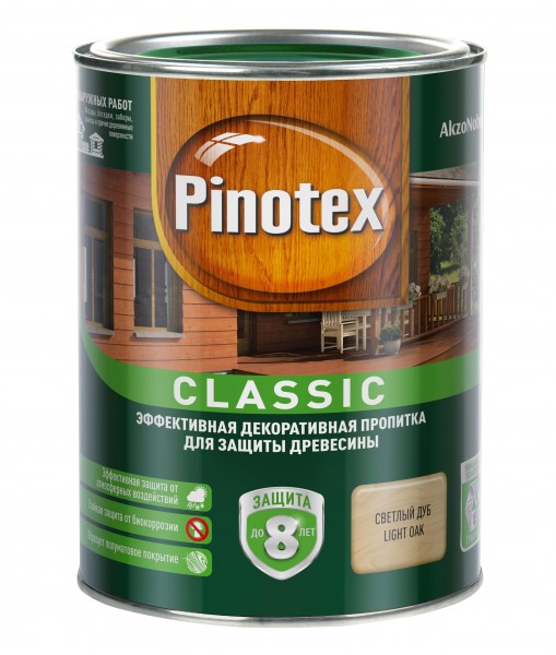 

деревозащитная пропитка pinotex classic светлый дуб 1л