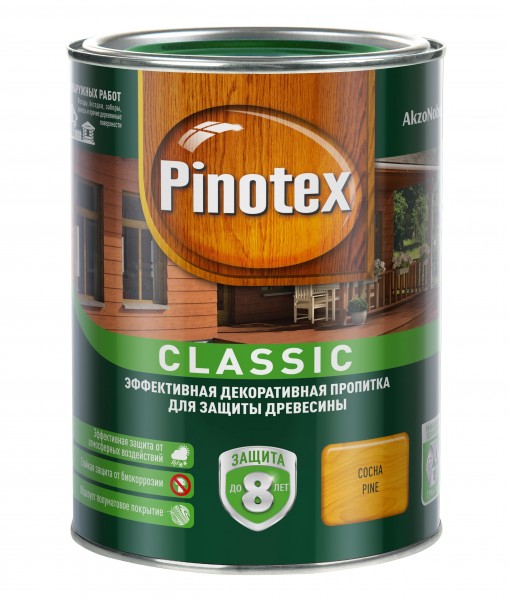 

деревозащитная пропитка pinotex classic сосна 1л