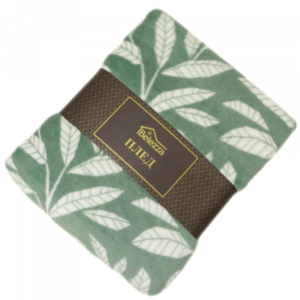 Фото Плед микрофибра флора 200*220 6135446 зеленый