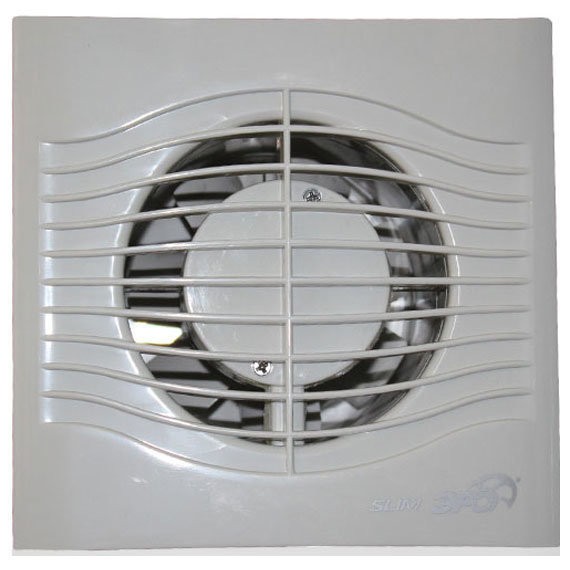 Фото Вентилятор вытяжной осевой накладной 125мм slim 5c с обратным клапаном белый, diciti