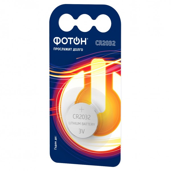 Фото Батарейка дисковая cr2032 фотон в блистере 1шт.