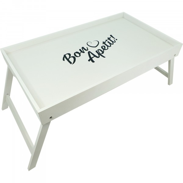 Фото Поднос для завтрака 52*30см bon apetit! волшебная страна с ножками белый 008544