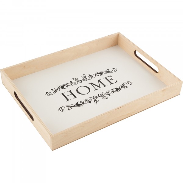 Фото Поднос декоративный 32*27см home волшебная страна белый 008543