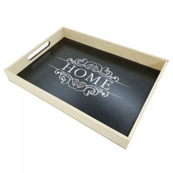 Фото Поднос декоративный 32*27см home волшебная страна черный 008542