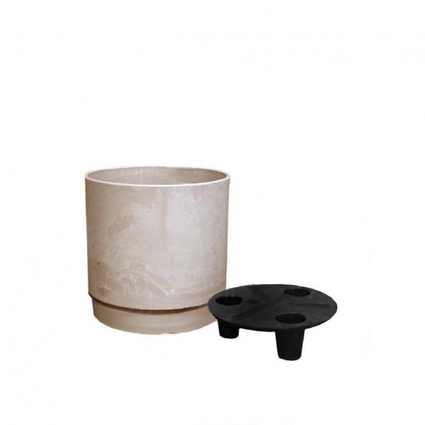 Фото Горшок для растений белый камень 5,5л h-16g20