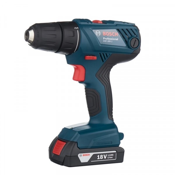 

дрель аккумуляторная bosch gsr 180 li, 18в, 54нм, 2а/ч li-lon, 10мм, 1,6кг, 2 акк, кейс, 06019f8123