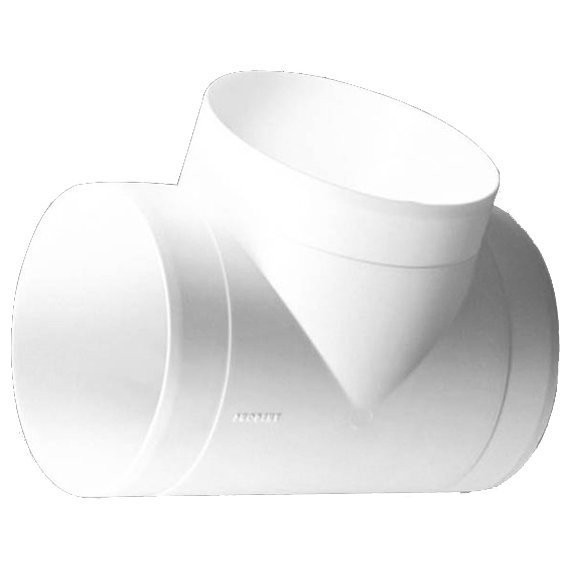 Фото Тройник т-образный круглый пвх 125мм, 12,5тп, era