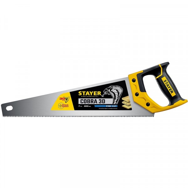 Фото Ножовка по дереву 400мм двухкомпонентная ручка stayer super cut 1512-40-1512-40_z01