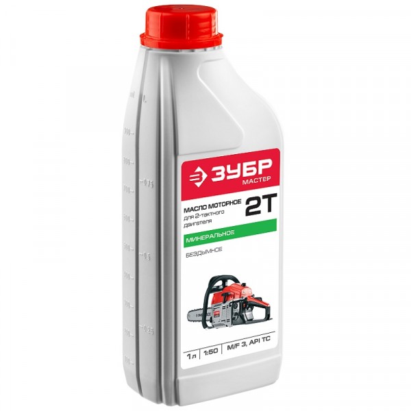Фото Масло  для 2-х тактных двигателей,  зубр минеральное, соотнош. бензин-масло 50:1, класс api tc, m/f