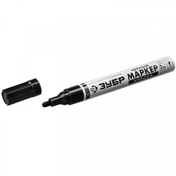 Маркер черный мк-750, круглый наконечник, зубр 06325-2