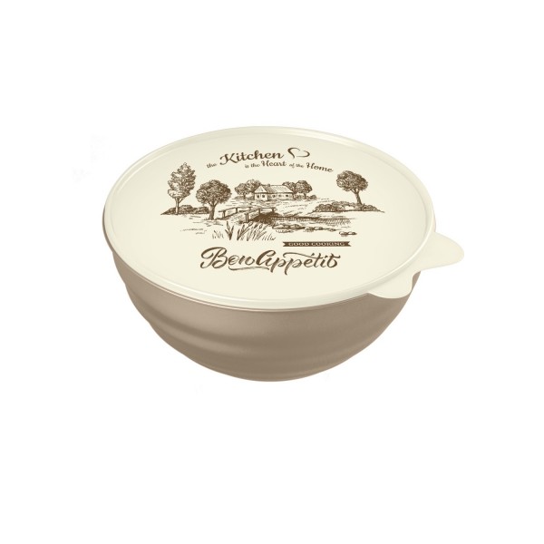 Фото Миска с крышкой 0,85л wave phibo с декором пластик 433258032