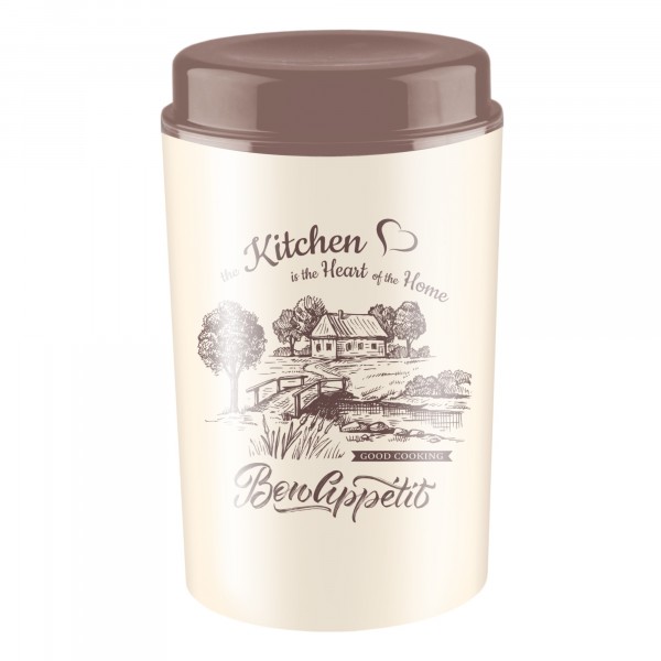 Фото Емкость для сыпучих продуктов 1,4л deluxe phibo с декором пластик 431229607