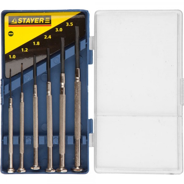 Фото Набор отверток для точных работ stayer standard цельнометаллические, 6 предметов 2560-h6_z01
