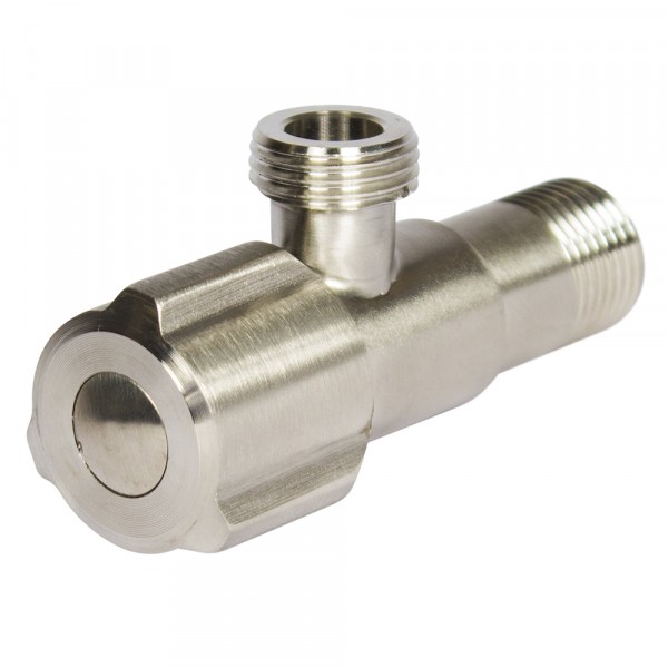 Кран угловой из нерж. стали для подкл. сантехнической арматуры 1/2-1/2