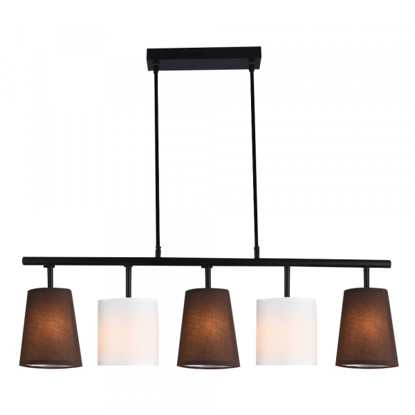 

подвес hiper dark&white h039-5 е27 5x60вт ip20 коричневый/белый