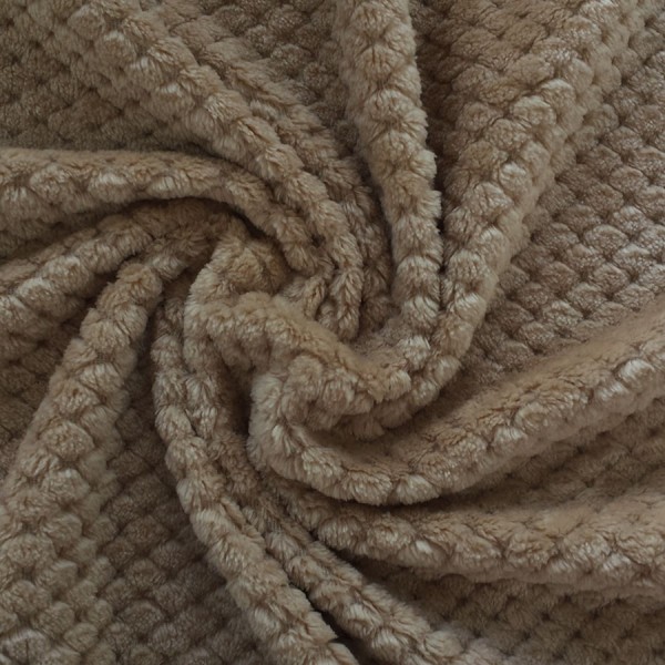 Фото Плед велсофт 2000х2200 коричневый жаккард 78