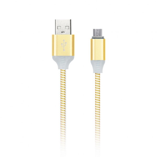 Фото Кабель usb/microusb 1м, 2а, с индикацией, золото, smartbuy, ik-12ssbox gold
