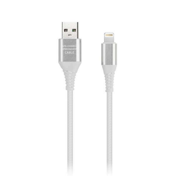 Фото Кабель usb/8-pin (lightning) 1м, 2а, резиновый, белый, smartbuy, ik-512ergbox white