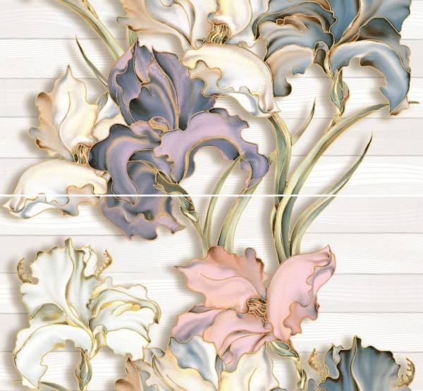 

декор batik 46*50 серый панно из 2-х штук п83071