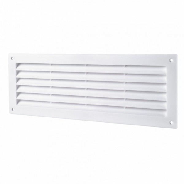 Фото Решетка вентиляционная пвх 130*368мм (фланец 93,5*332мм) белая, mb 350, вентс