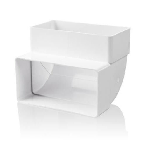 Фото Колено прямоугольное 60*204мм пвх, вертик. 90град, 8282р, вентс