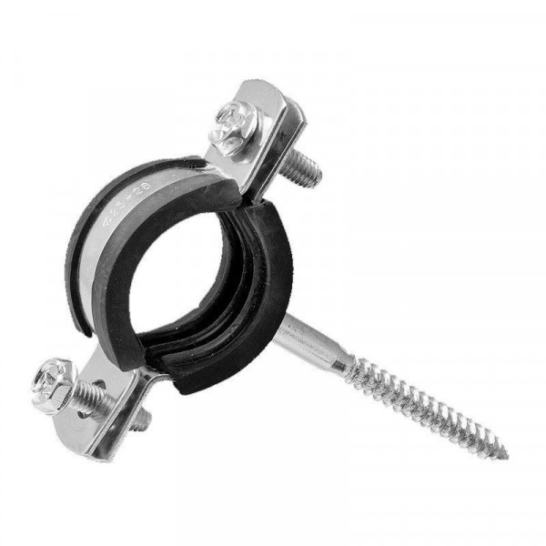 Фото Хомут оцинк. с резин. уплотн. 3/8 (15-19мм) с шурупом и дюбелем mp-у