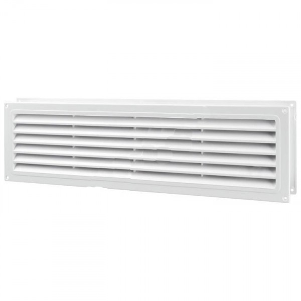 Фото Решетка вентиляционная пвх 124*462мм (фланец 95*432мм) белая, 2шт, mb 450/2, вентс