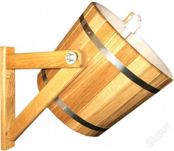 Фото Русский душ 20 л, обливное устройство c пластиковой вставкой и наливным клапаном, липа банные штучки