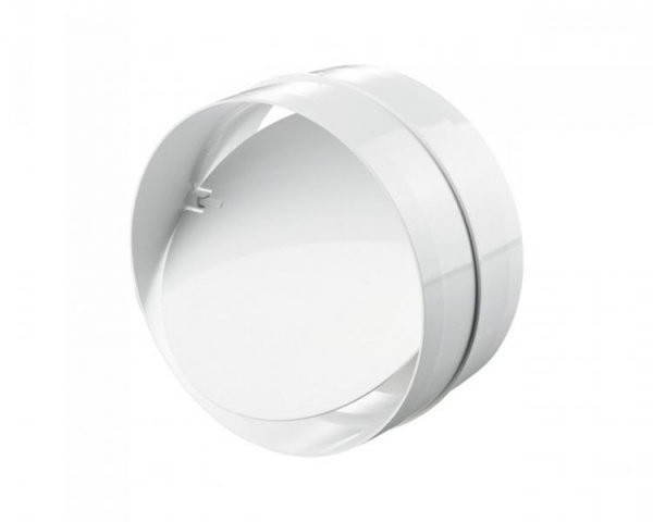 Фото Соединитель круглых каналов (100мм) пвх, с клапаном, 1111, вентс