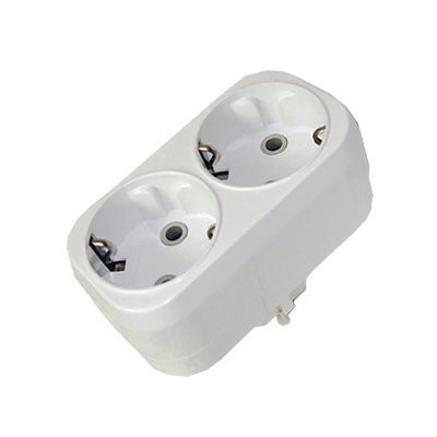 Фото Разветвитель электрический (двойник) универсал а302, 16а, с заземлением