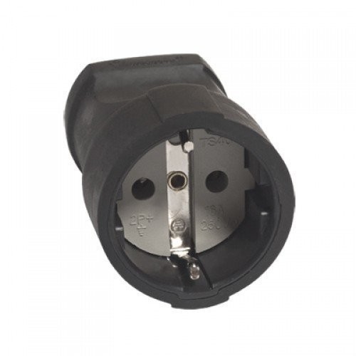 Фото Штепсель с/з 16а черный универсал а1020