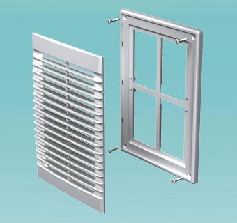 Фото Решетка вентиляционная пвх 251*182мм (фланец 226*157мм) белая, моск.сетка, mb 126 с, вентс