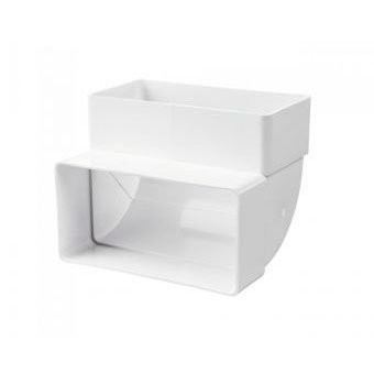 Фото Колено прямоугольное 55*110мм пвх, вертик. 90град, 5252р, вентс