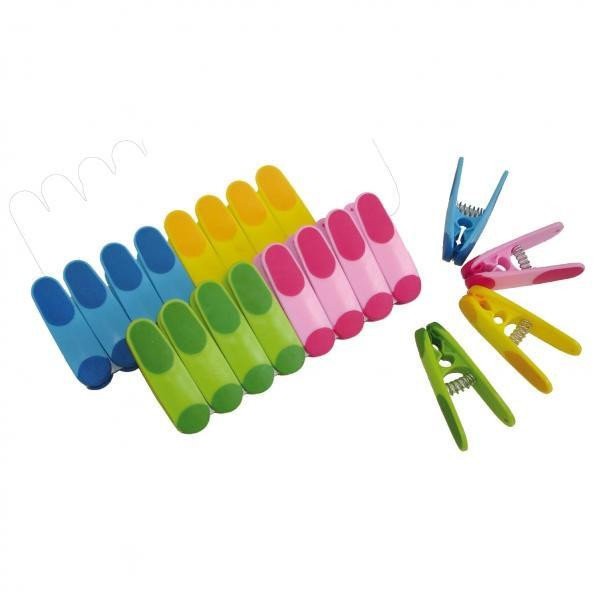 Фото Прищепки пластиковые 20шт разноцветные с