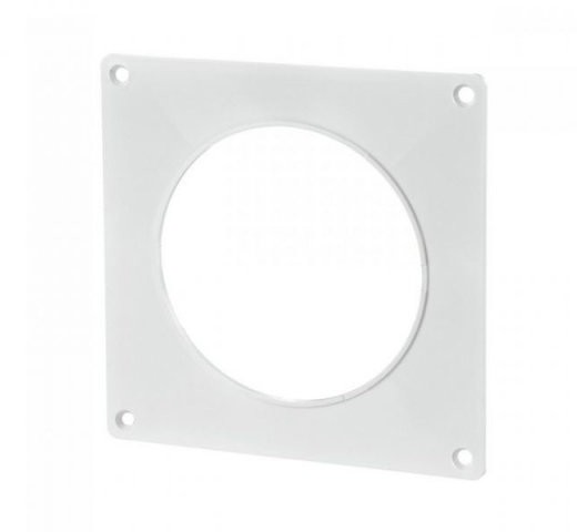Фото Пластина настенная (накладка) 100мм для круглого канала, 150*150мм, 15 р, вентс