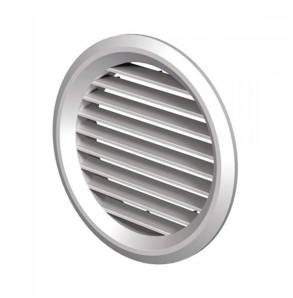 Фото Решетка вентиляционная круглая d128 пласт., с сеткой, белая (фланец d100) mb 100 бвс, вентс