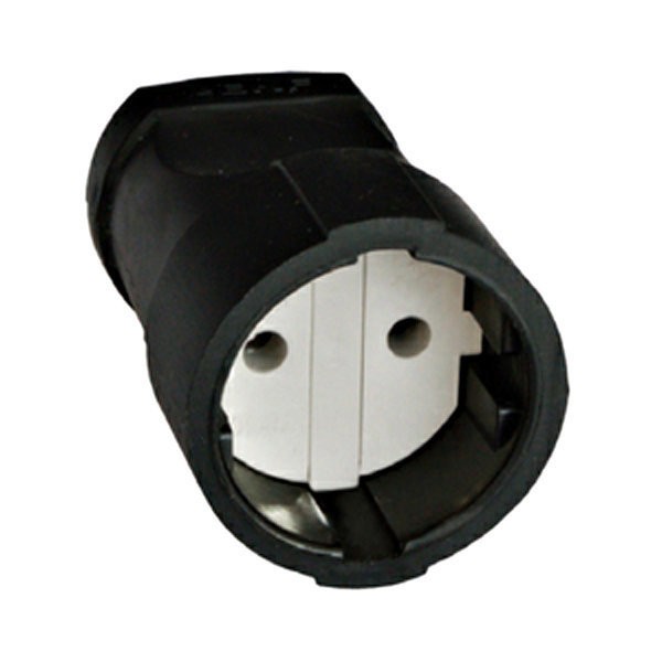 Фото Штепсель б/з 10а черный универсал а0115