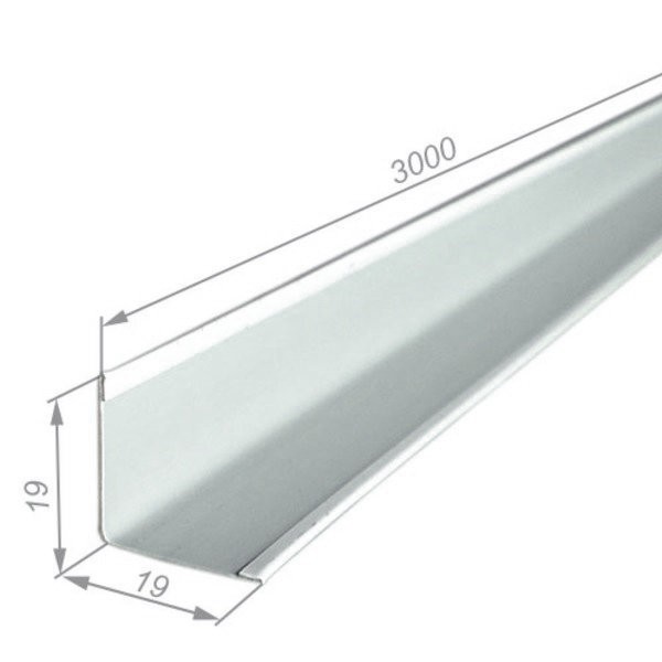 Фото Плинтус pl 19*19мм стальной 3.0м белый