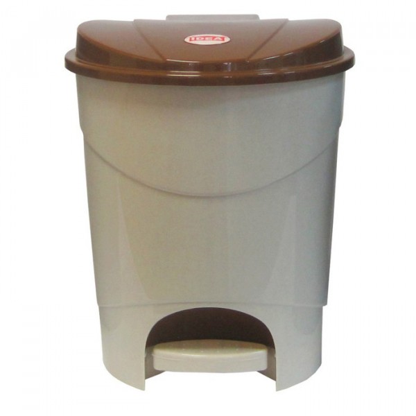 контейнер для мусора с педалью 7л беж. мрамор