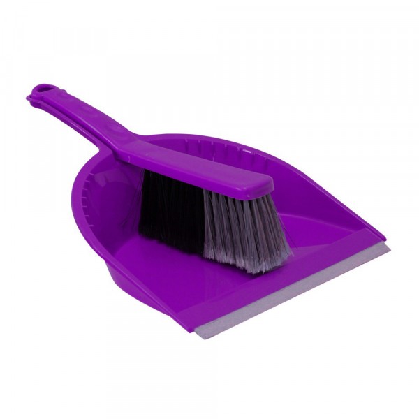 Фото Щетка-сметка и совок с резинкой стандарт фиолетовый