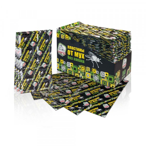Фото Пластины help от мух без запаха 10шт инсектицидные